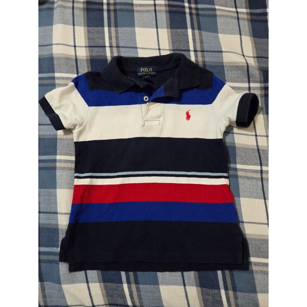 Polo Ralph Lauren Toddler Boys Multi Color Striped Short Sleeve Polo Shirt 2T